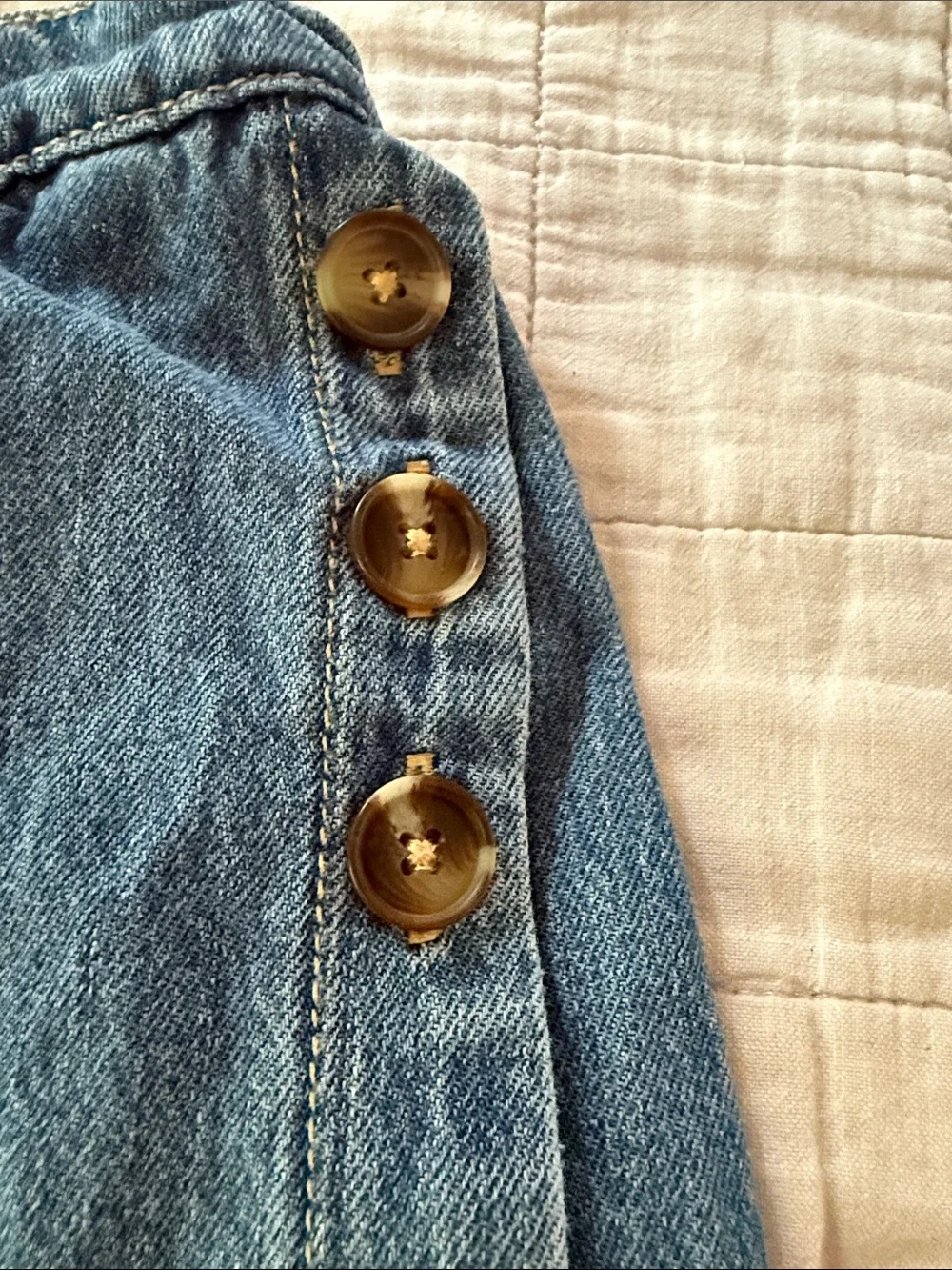 Old Navy Blue Denim Wrap Skort with Side Buttons